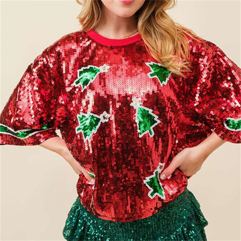 Women'S Fashion Rugby Top - أزياء المرأة الترتر تي شيرت قصير