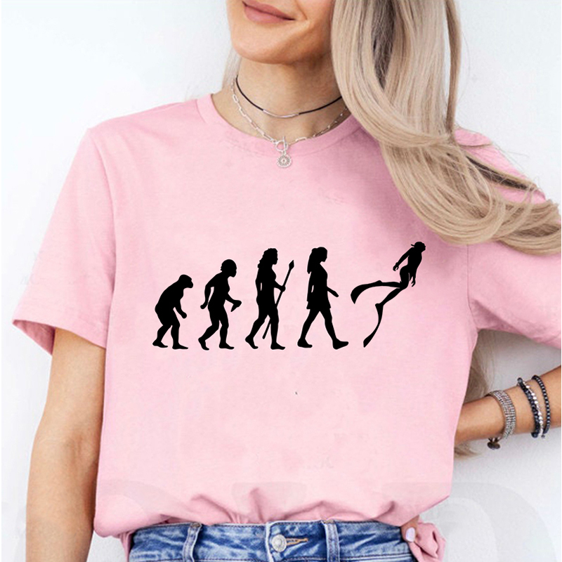 مضحك تطور الغوص المرأة تي شيرت - مراجعة Women Fashion Evolution وسعره