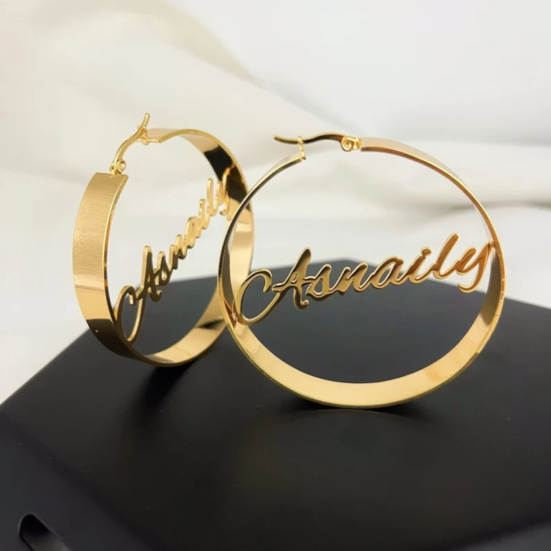 أقراط مخصصة بالاسم مطلية بالذه - مراجعة Women Fashion Name Ideas وسعره