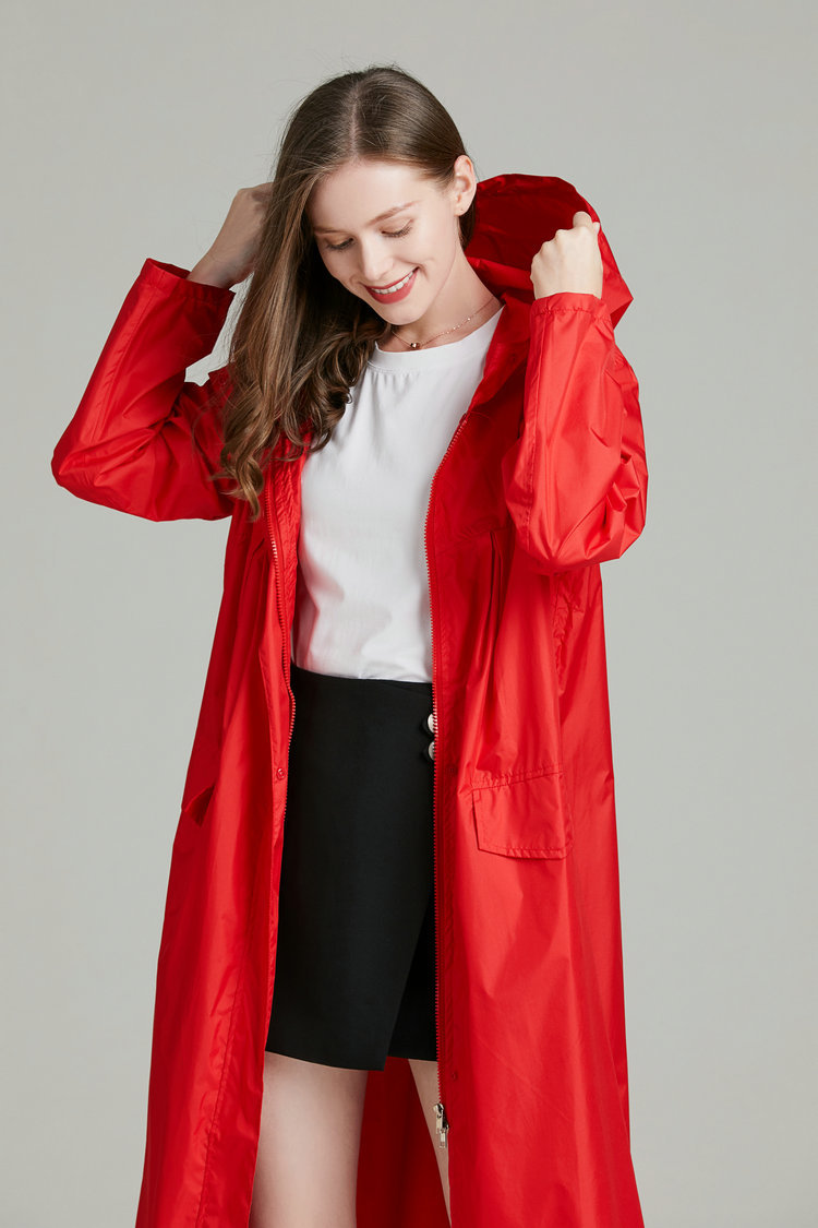 المرأة خفيفة الوزن أحمر أسود ت - مراجعة Women'S Fashion Rain Jacket وسعره